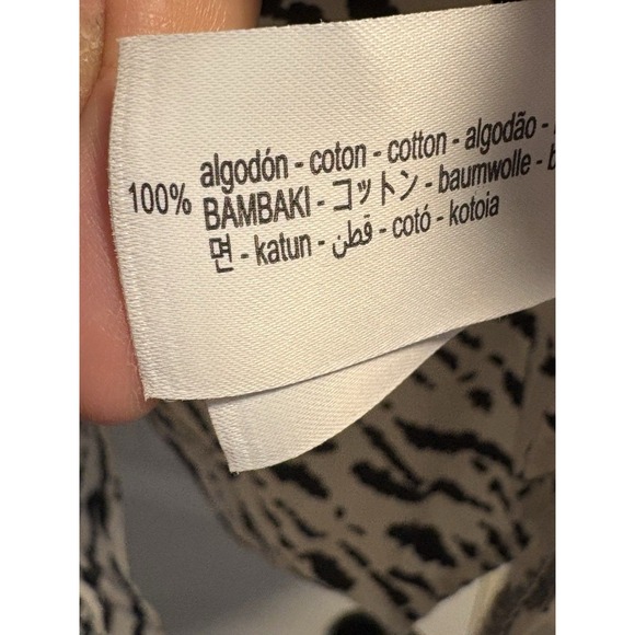 Zara Black White Print Button Front Fit & Flare Dress XL - Picture 5 of 6